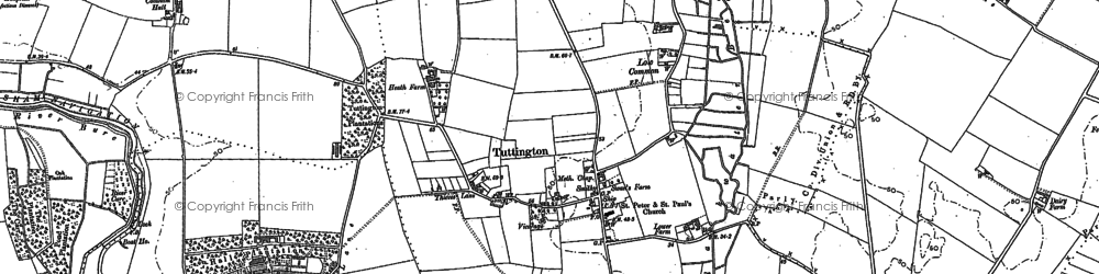 Old map of Tuttington in 1885