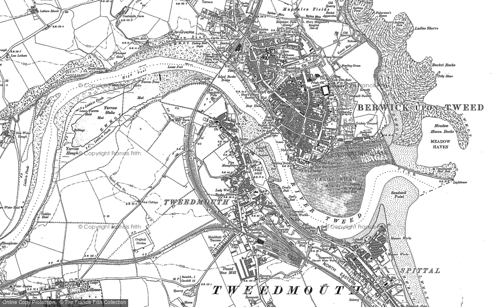 Old Map of Historic Map covering Prior Park in 1897