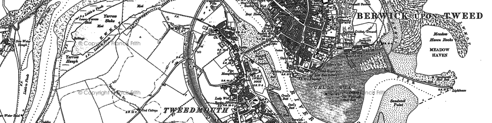 Old map of Tweedmouth in 1897