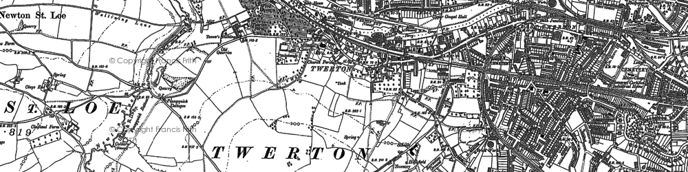 Old map of Twerton in 1883
