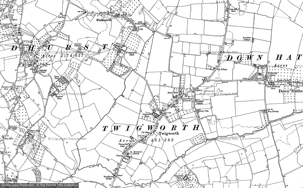 Old Map of Twigworth, 1883 in 1883