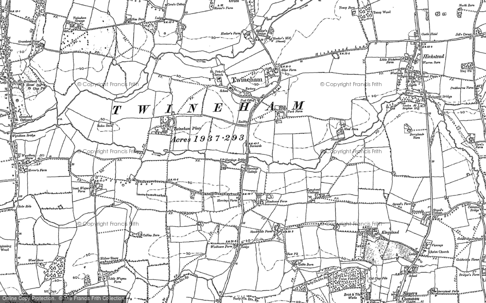 Old Map of Twineham, 1896 in 1896