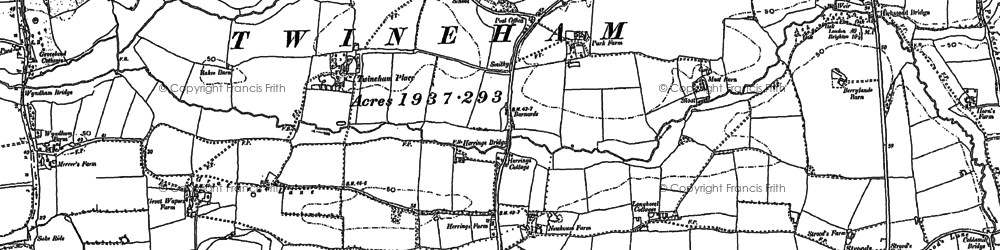 Old map of Twineham in 1896