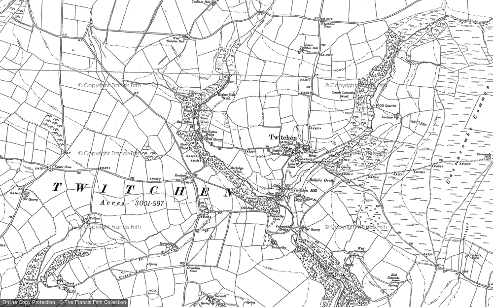 Old Map of Historic Map covering Badgercombe in 1903