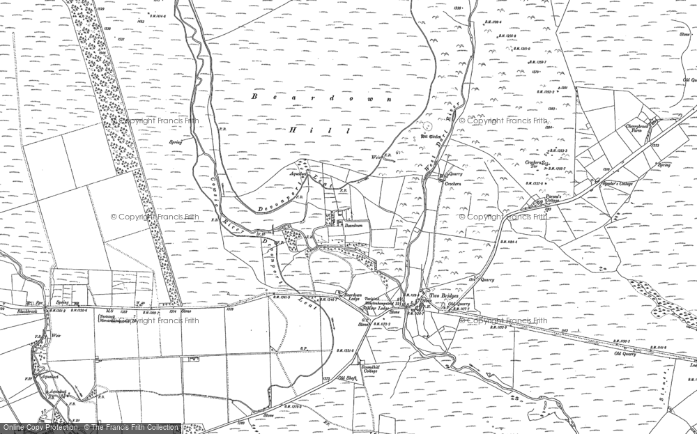 Old Map of Historic Map covering Blackbrook River in 1883