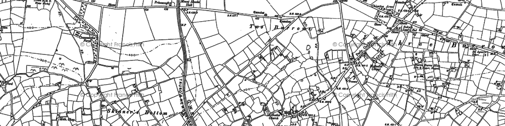 Old map of Two Burrows in 1879