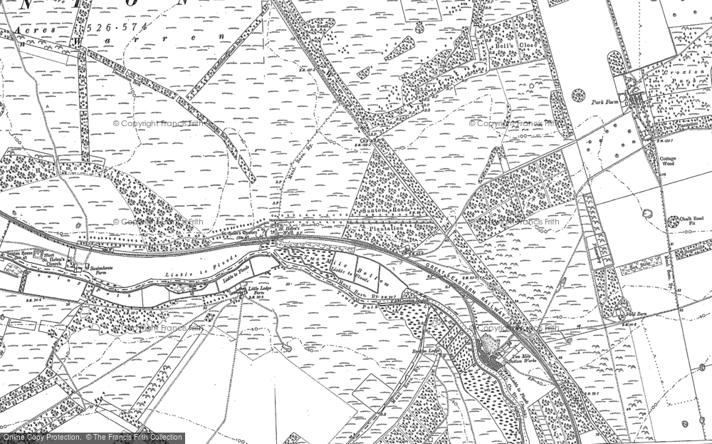 Old Map of Historic Map covering Blood Hill in 1903