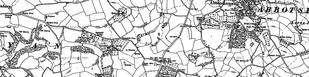 Old map of Two Mile Oak Cross in 1886
