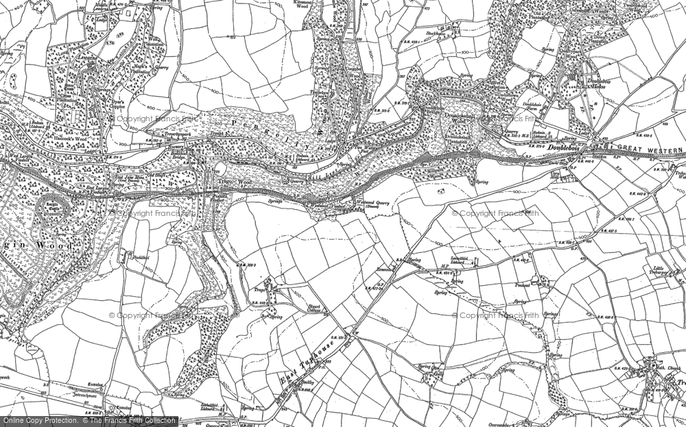 Old Map of Historic Map covering Largin Wood in 1881
