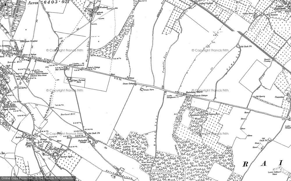 Old Map of Twydall, 1896 in 1896