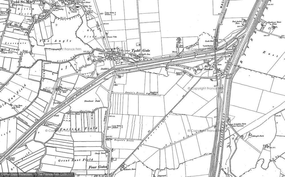Old Map of Tydd Gote, 1900 - 1903 in 1900