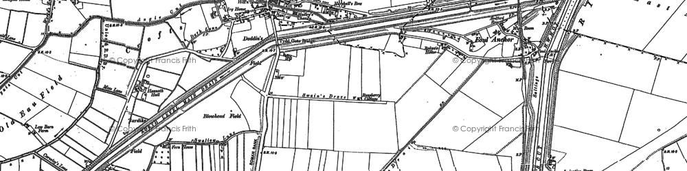 Old map of Tydd Gote in 1900
