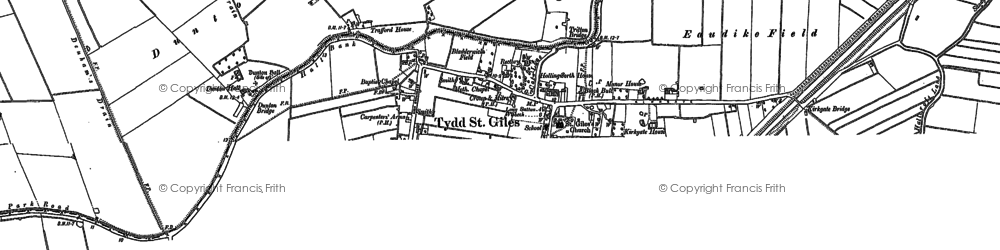 Old map of Tydd St Giles in 1900