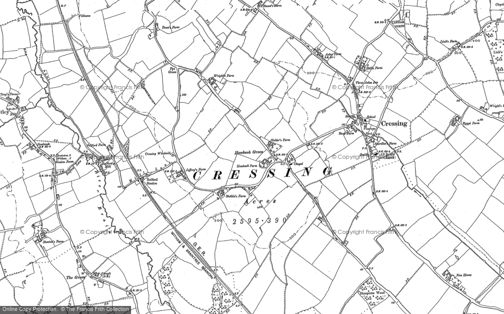 Old Map of Tye Green, 1886 - 1896 in 1886