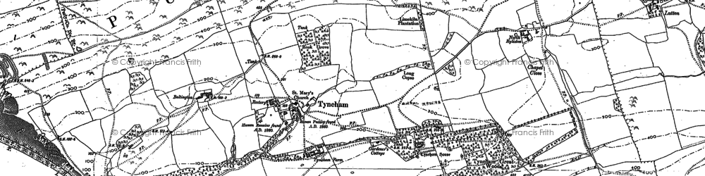 Old map of Tyneham in 1900