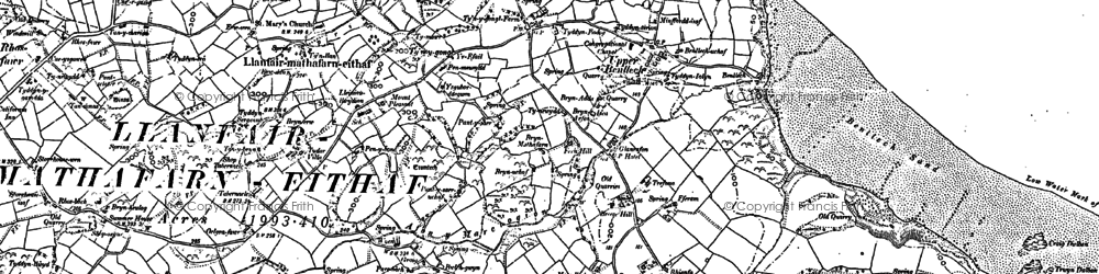 Old map of Tynygongl in 1887