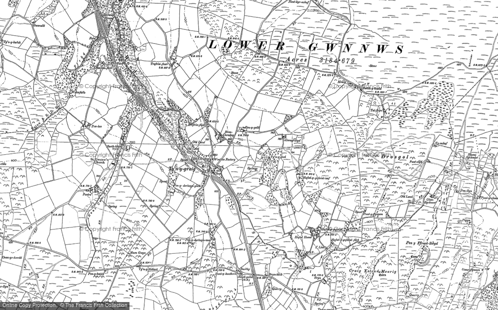 Old Map of Tynygraig, 1886 in 1886