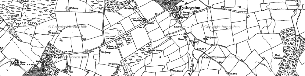 Old map of Tythegston in 1913