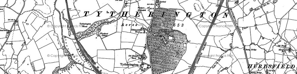 Old map of Tytherington in 1896