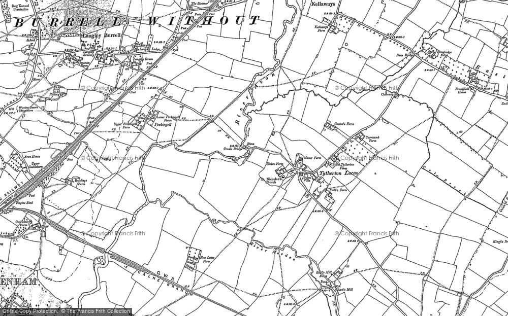 Old Map of Tytherton Lucas, 1899 in 1899