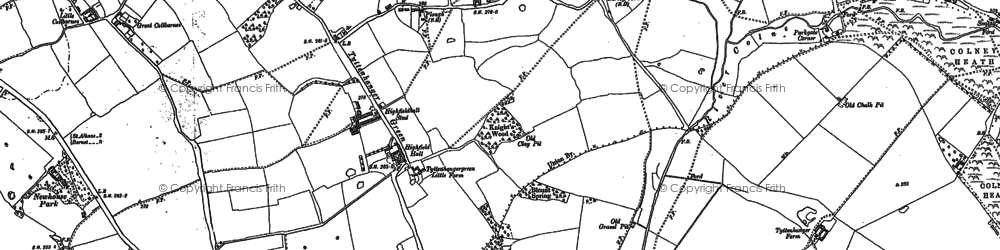Old map of Tyttenhanger in 1896