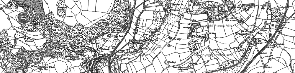 Old map of Tywardreath Highway in 1881