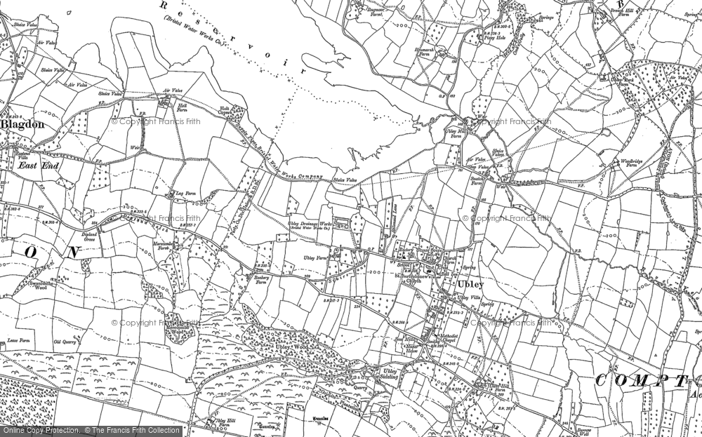 Old Map of Ubley, 1884 in 1884
