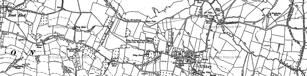 Old map of Ubley in 1884