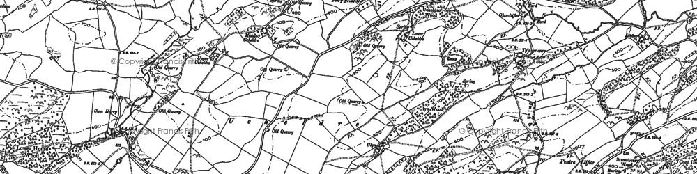Old map of Brynycil in 1884