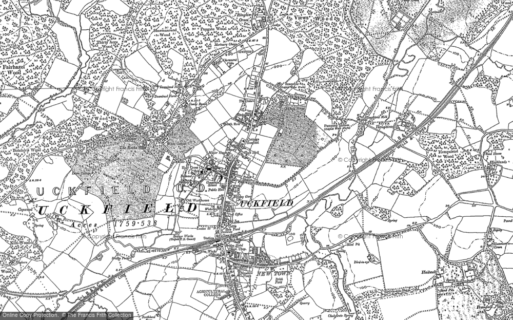Old Map of Historic Map covering Ringles Cross in 1873