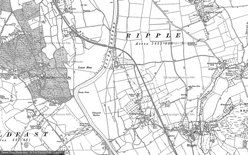 Old Map of Historic Map covering Bredon School in 1884