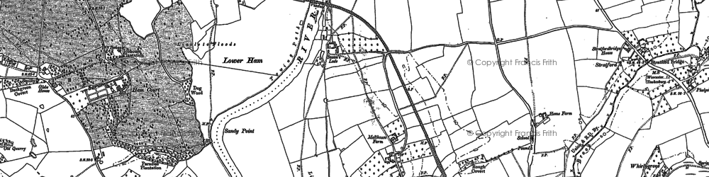 Old map of Uckinghall in 1884