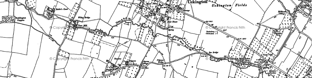 Old map of Uckington in 1883