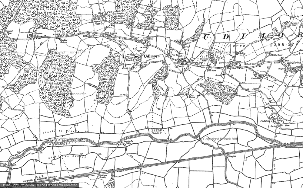 Old Map of Udimore, 1872 - 1908 in 1872