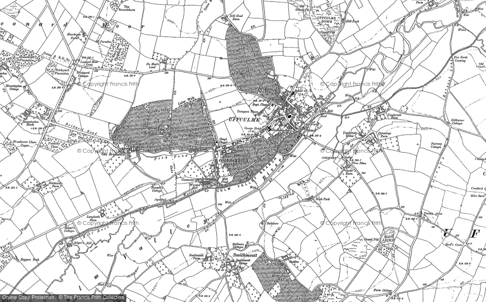 Old Map of Historic Map covering Leonard Moor in 1887