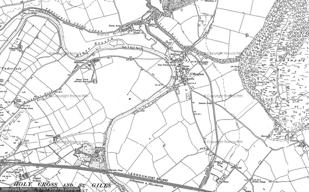 Old Map of Historic Map covering Monkmoor in 1881