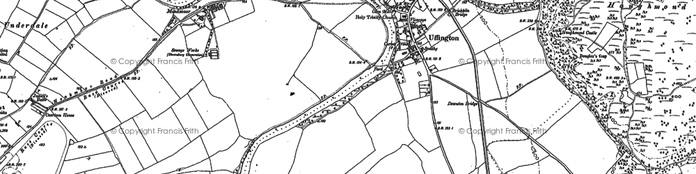 Old map of Uffington in 1881