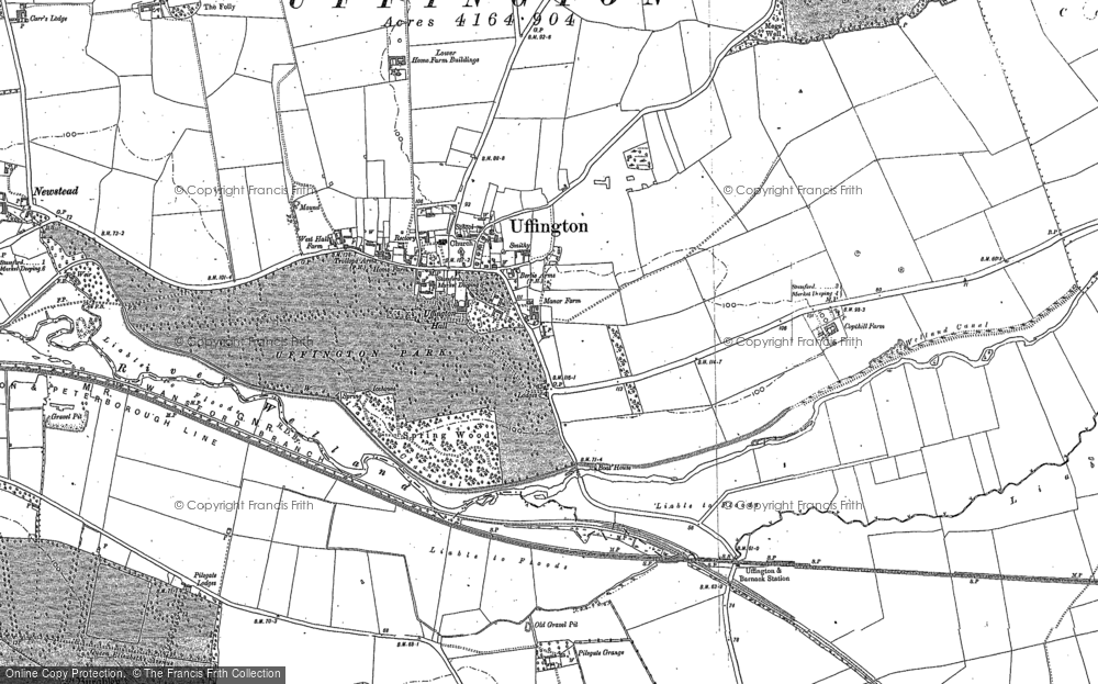 Old Map of Historic Map covering Uffington Park in 1886