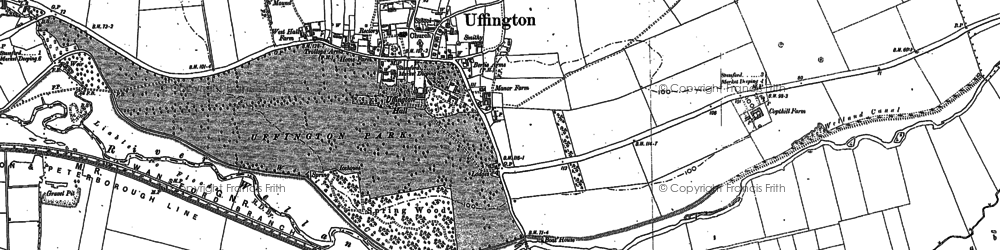 Old map of Uffington in 1886