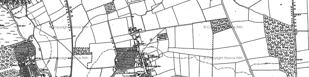 Old map of Ufford in 1885