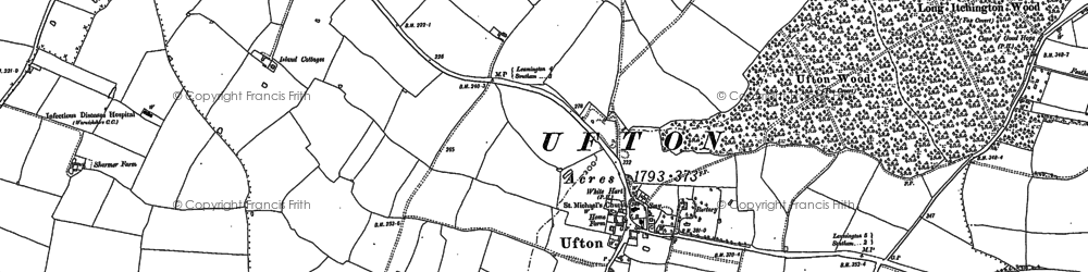 Old map of Ufton in 1885