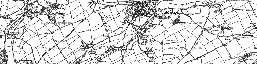 Old map of Ugborough in 1886