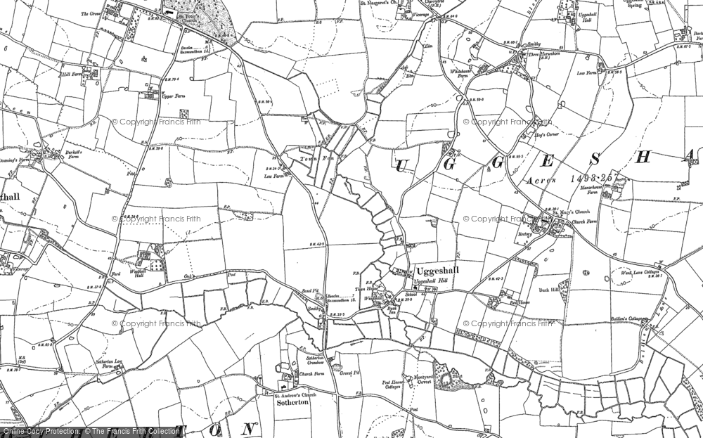 Old Map of Uggeshall, 1883 - 1903 in 1883