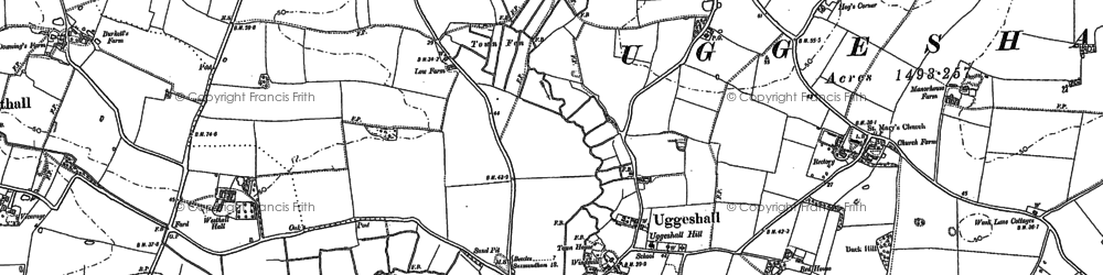 Old map of Wangford in 1883
