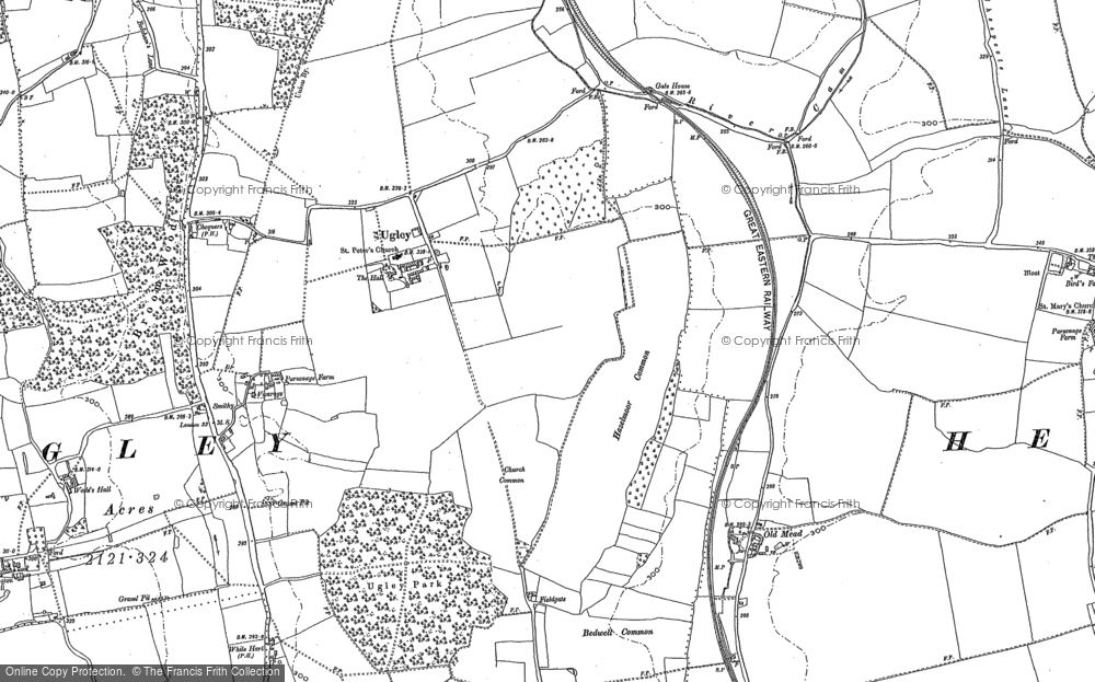 Old Map of Historic Map covering Quaremead in 1896