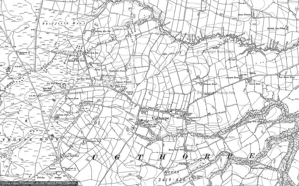 Old Map of Historic Map covering Wilks Rigg in 1892