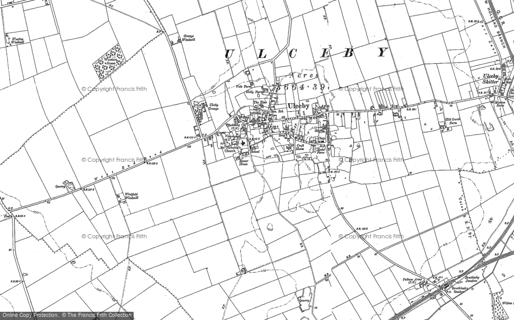 Old Map of Historic Map covering Ulceby Skitter in 1886