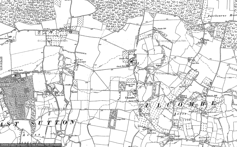 Old Map of Historic Map covering Pye Corner in 1896