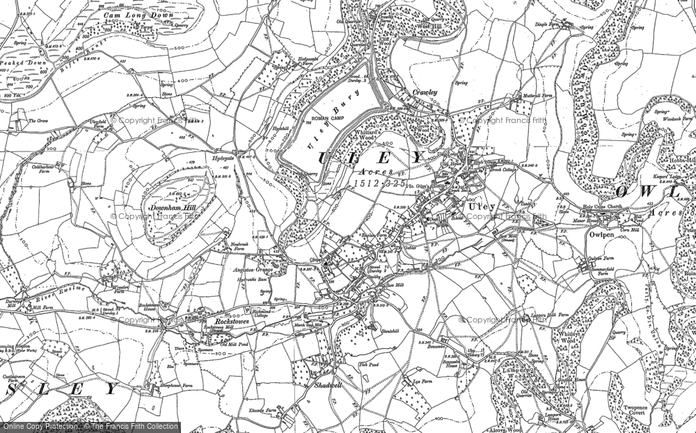 Old Map of Historic Map covering Elcombe in 1882