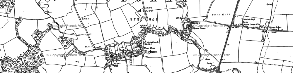 Old map of Ulgham in 1896